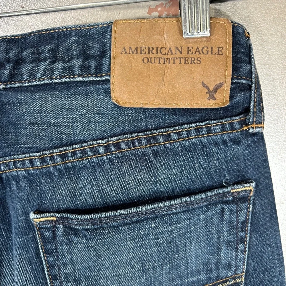 American Eagle Slim Straight Jeans Mens 30x30 Dark Wash‎ Blue Denim 100% Cotton